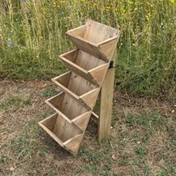 Havendro 5 Tier Wooden Garden Planter for Flowers Herbs Patio in Light Brown - thumbnail 2