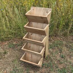 Havendro 5 Tier Wooden Garden Planter for Flowers Herbs Patio in Light Brown - thumbnail 3