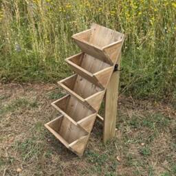 Havendro 5 Tier Wooden Garden Planter for Flowers Herbs Patio in Light Brown - thumbnail 1