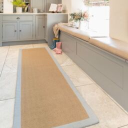 Kukoon Natural Golden Beige Jute Micro Woven Herringbone Pattern Cotton Border Area Rug in Grey - Size: 160 cm x 230 cm - thumbnail 5