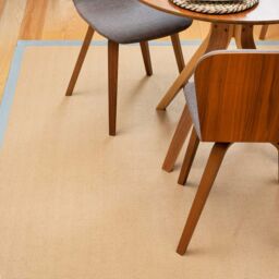 Kukoon Natural Golden Beige Jute Micro Woven Herringbone Pattern Cotton Border Area Rug in Grey - Size: 160 cm x 230 cm - thumbnail 2
