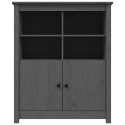 Berkfield Home Sideboard Grey 83x41.5x100 cm Solid Wood Pine - thumbnail 6