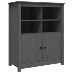 Berkfield Home Sideboard Grey 83x41.5x100 cm Solid Wood Pine - thumbnail 2