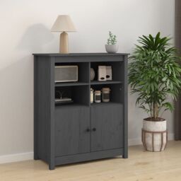 Berkfield Home Sideboard Grey 83x41.5x100 cm Solid Wood Pine