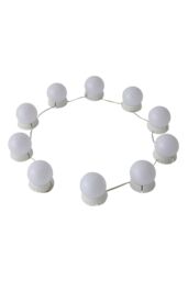 ValueLights LED Hollywood Bulb Strip Lights Stick On Vanity Make Up Above Mirror Lighting in White - thumbnail 6