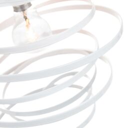 Happy Homewares Gloss Metal Double Ribbon Spiral Swirl Ceiling Light Pendant in White - thumbnail 2