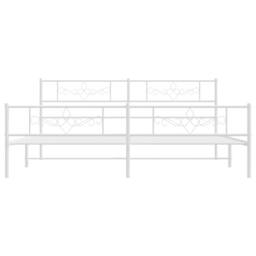 Berkfield Home Metal Bed Frame with Headboard & Footboard White 193x203 cm - thumbnail 4