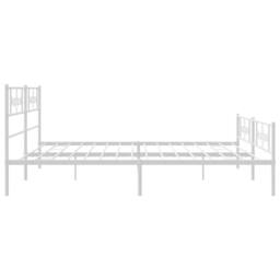 Berkfield Home Metal Bed Frame with Headboard & Footboard White 193x203 cm - thumbnail 6