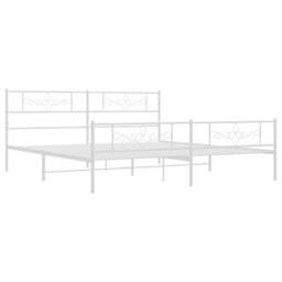 Berkfield Home Metal Bed Frame with Headboard & Footboard White 193x203 cm - thumbnail 5