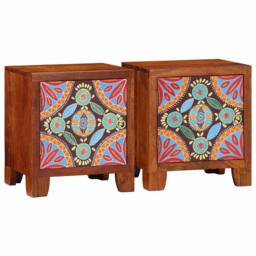 Berkfield Home Bedside Cabinet 2 pcs 40x30x45 cm Solid Wood Acacia in Brown - Size: 40 x 30 x 45 cm - thumbnail 2