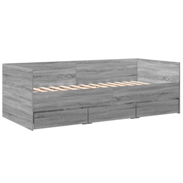 Berkfield Home Versatile Daybed with Drawers without Mattress Grey Sonoma 90x190 - image 1