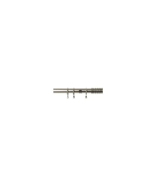 New Edge Blinds 25-28mm Traction End Metal Curtain Pole Set - Satin Silver - Size: 120 cm - 210 cm - image 1