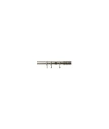 New Edge Blinds 25-28mm Traction End Metal Curtain Pole Set - Satin Silver - Size: 120 cm - 210 cm