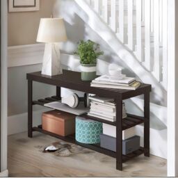 FURNOS Bamboo 3 Tier Shoe Storage Bench For Hallway in Dark Brown - thumbnail 3
