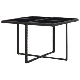 Berkfield Home 9 Piece Outdoor Dining Set with Cushions Poly Rattan Black - thumbnail 6