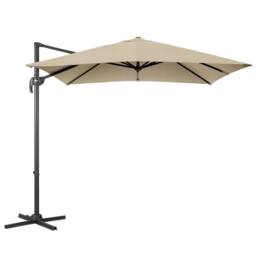 Christow Aluminium Cantilever Parasol Garden Patio Hanging Tilt Umbrella 2.5m in Brown - thumbnail 1