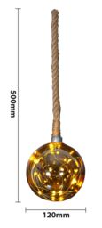 Xmas Haus LED Glass Ball/Globe Light Festive Decoration in Gold - thumbnail 2