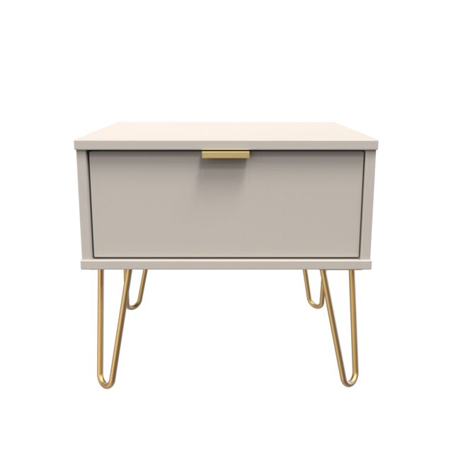 Ready Assembled 2 U Fuji 1 Drawer Wide Side Table (Ready Assembled) in Taupe - image 1