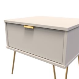 Ready Assembled 2 U Fuji 1 Drawer Wide Side Table (Ready Assembled) in Taupe - thumbnail 4