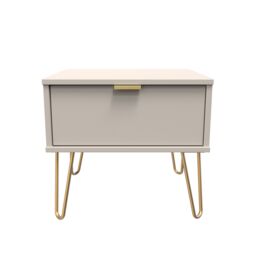 Ready Assembled 2 U Fuji 1 Drawer Wide Side Table (Ready Assembled) in Taupe - thumbnail 1