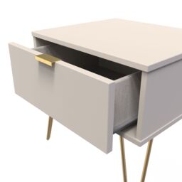 Ready Assembled 2 U Fuji 1 Drawer Wide Side Table (Ready Assembled) in Taupe - thumbnail 5