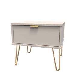 Ready Assembled 2 U Fuji 1 Drawer Wide Side Table (Ready Assembled) in Taupe - thumbnail 3