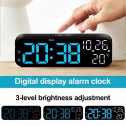 NESTLUNE LED Digital Alarm Clock USB/Battery in Black - Size: 100 cm x 15 cm - thumbnail 5