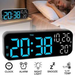 NESTLUNE LED Digital Alarm Clock USB/Battery in Black - Size: 100 cm x 15 cm - thumbnail 6
