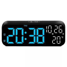 NESTLUNE LED Digital Alarm Clock USB/Battery in Black - Size: 100 cm x 15 cm