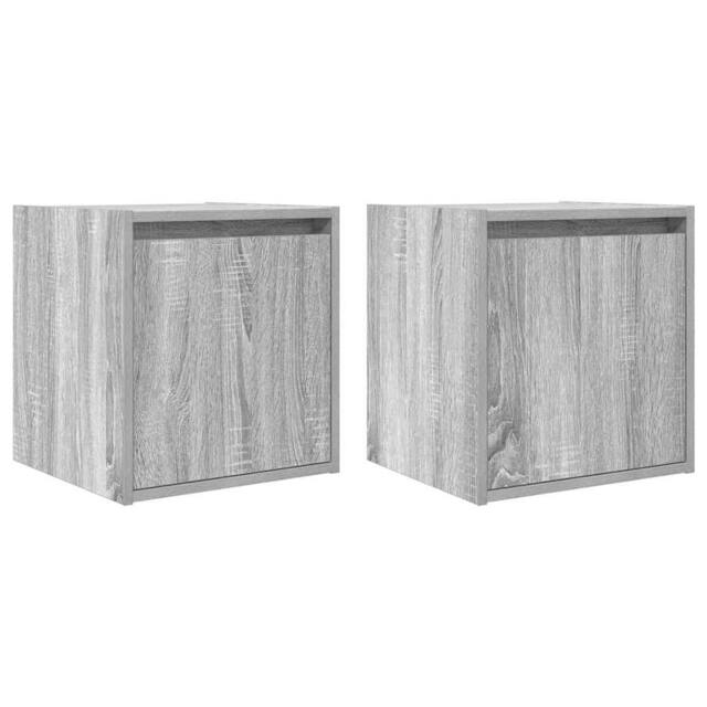 Berkfield Home Wall-Mounted Bedside Cabinets 2 pcs Grey Sonoma 38x34x40 cm - Size: 38 x 34 x 40 cm - image 1