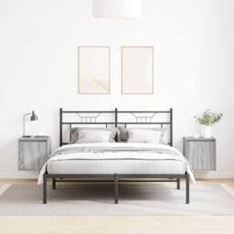 Berkfield Home Wall-Mounted Bedside Cabinets 2 pcs Grey Sonoma 38x34x40 cm - Size: 38 x 34 x 40 cm - thumbnail 3