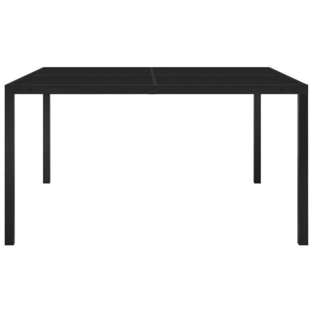 Berkfield Home Garden Table 130x130x72 cm Black Steel & Glass - Size: 130 x 130 x 72 cm - image 1