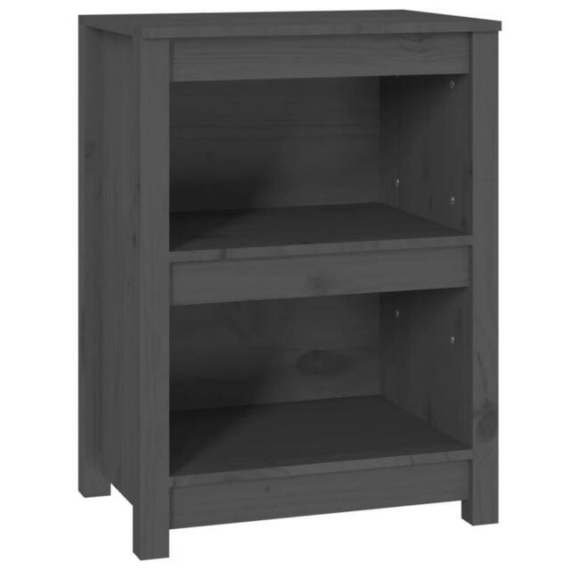 Berkfield Home Book Cabinet Grey 50x35x68 cm Solid Wood Pine - Size: 50 x 35 x 68 cm - image 1