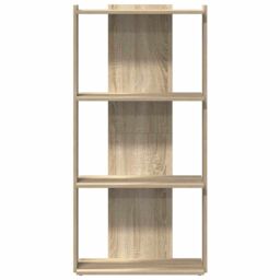 Berkfield Home Bookcase 3-Tier Sonoma Oak 60x30x120 cm Engineered Wood in Brown - Size: 60 x 30 x 120 cm - thumbnail 4