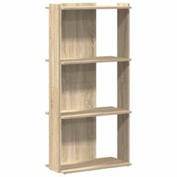Berkfield Home Bookcase 3-Tier Sonoma Oak 60x30x120 cm Engineered Wood in Brown - Size: 60 x 30 x 120 cm - thumbnail 2