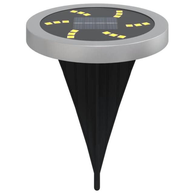 Berkfield Home Solar Ground Lights with Ground Spikes Outdoor 4 pcs Warm White in Black - image 1