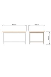 FWStyle Large Painted Oak Storage Coffee Table Cream Linen - thumbnail 4