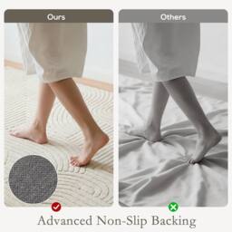HOMCOM Modern Geometric Rug, Thick Plush, Non-Slip, 200 x 140 cm, Cream - Size: 200 cm x 140 cm - thumbnail 5
