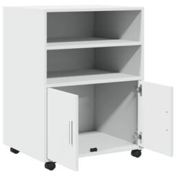 Berkfield Home Rolling Cabinet White 60x48x81 cm Engineered Wood - Size: 60 x 48 x 81 cm - thumbnail 7