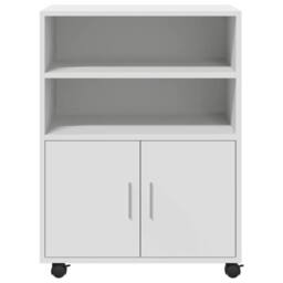Berkfield Home Rolling Cabinet White 60x48x81 cm Engineered Wood - Size: 60 x 48 x 81 cm - thumbnail 4