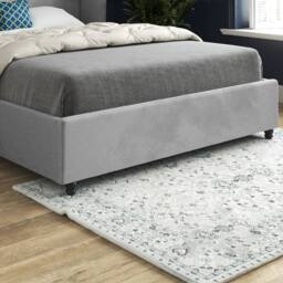 Casani Tirley Curved Winged Upholstered Grey Soft Velvet Designer Bed Frame - Size: Small Double - thumbnail 6