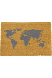 Artsy Mats World Map Grey Doormat - Regular 60x40cm - Size: 40 cm x 60 cm - thumbnail 1