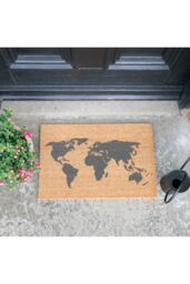 Artsy Mats World Map Grey Doormat - Regular 60x40cm - Size: 40 cm x 60 cm - thumbnail 3