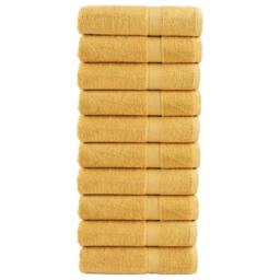 Berkfield Home Premium Shower Towels SOLUND 10pcs Gold 70x140cm 600gsm - thumbnail 2
