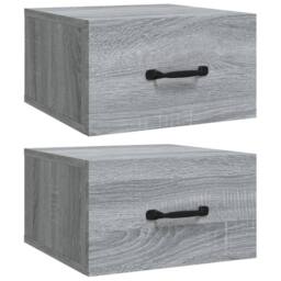 Berkfield Home Stunning Wall-mounted Bedside Cabinets 2 pcs Grey Sonoma 35x35x20 cm - Size: 35 x 35 x 20 cm - thumbnail 3