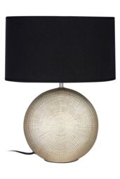 Orsina Table Lamp, Frosted Glass Base With Textured Wave Pattern, Soft White Shade For Gentle Ambient Lighting in Gold
