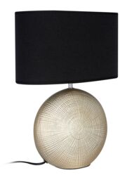 Orsina Table Lamp, Frosted Glass Base With Textured Wave Pattern, Soft White Shade For Gentle Ambient Lighting in Gold - thumbnail 2