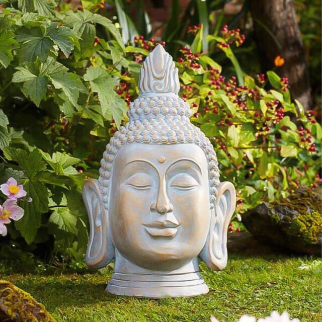 Marco Paul XLarge Buddha Head Garden Ornament in Gold - image 1