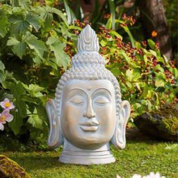 Marco Paul XLarge Buddha Head Garden Ornament in Gold - thumbnail 1