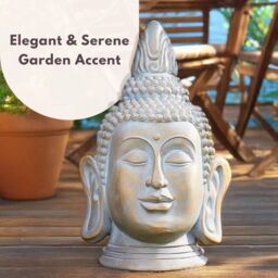 Marco Paul XLarge Buddha Head Garden Ornament in Gold - thumbnail 7